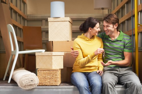 Boxes and household items stored safely in Bromley self storage